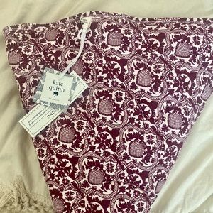 Kate Quinn Organics Cabernet Folk Floral Round Quilted Playmat NWT